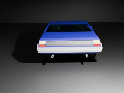 Low Poly American Muscle Car Low-poly 3D model