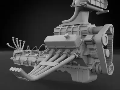 Big Block 460 with Drag Style Supercharger 3D print model