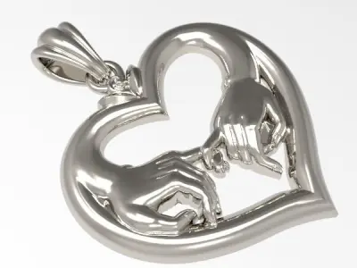 Hand Hands and Fingers Love Heart CNC files Art Wall Relief 3D print model