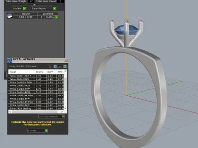 Engagement ring 3 sizes 3D print model