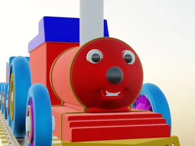 Toy Train Low-poly 3D model get