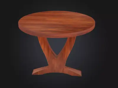 Two Legged Table 3d Model Low-poly 3D model