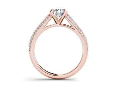 Solitaire ring model 3D print model 13