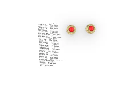 ornamental stud earrings all parts stl verified 3D print model