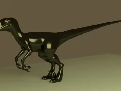 Jurassic Park Raptor Velociraptor 3D model Blender Low 3D model