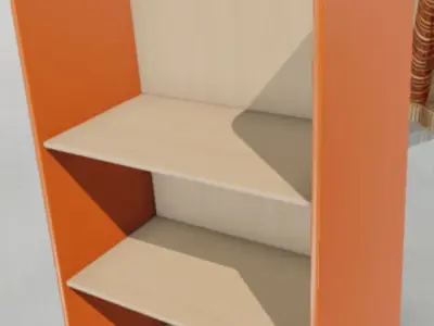 Large Shelf Orange Low-poly 3D model