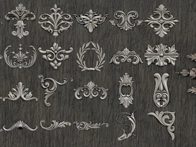 Ornament Brush-vol02 Low-poly 3D model