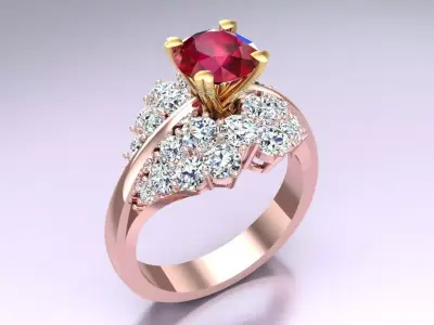 Diamond Ring - Womens Rings - N465 3D print model