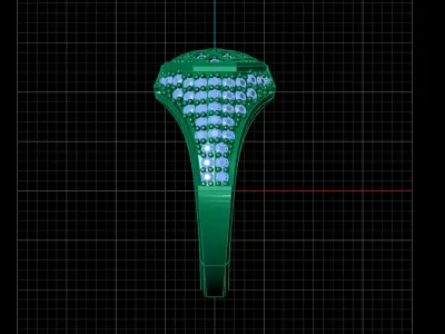 Print Ready STL 3DM  Gents Rings Diamond Men Ring  3D print model 20
