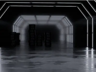 Automotive Garage Style 2 WITHOUT THE CAR 3D model