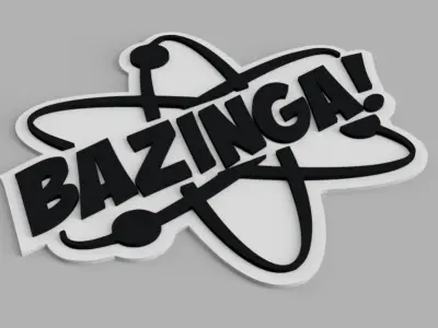 BAZINGA  From Big Bang Theory Logo Coasters Free 3D print model