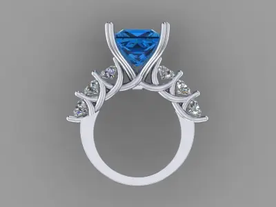 Ring 4 topaz engagement 3D print model