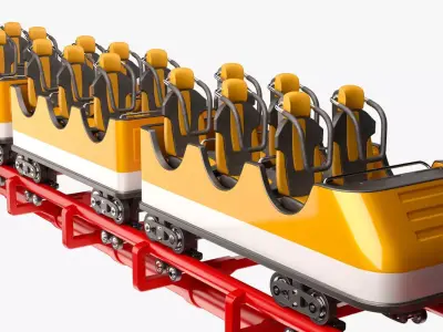 Roller Coaster Train 3D model