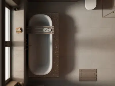 STONE BATHROOM - Interior scene 3D model 3D model