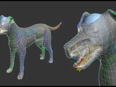 Dog Rigged  Low-poly 3D model