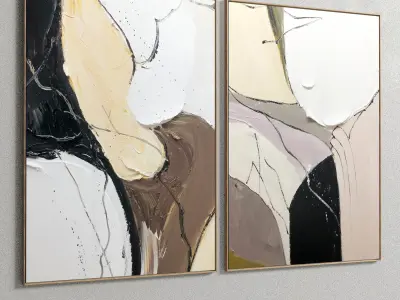 Plaster Two Photo Frame E-39 Low-poly 3D model