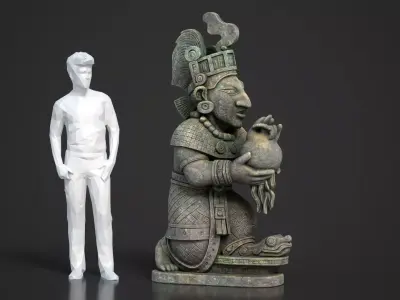 7 Ancient Mayan Statues 3D Asset Pack 250818 Low-poly 3D model