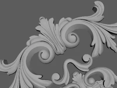 Central decor ornament for furniture 3D model 609