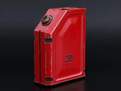 Rusty modern gas can 15x35x45 Low-poly 3D model