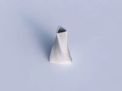 Vase twist tilted triangle with bent extruded lines 3D print model