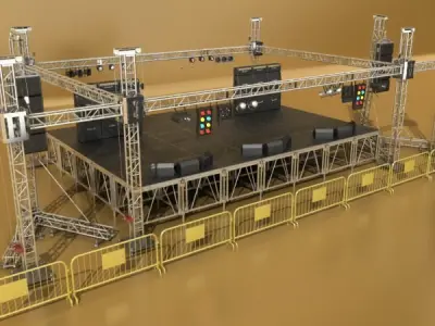 Stage Equipment Mega Pack High Detail 3D model