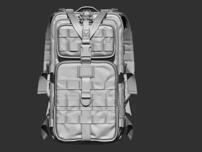 Military backpack bag X3 Low-poly 3D model