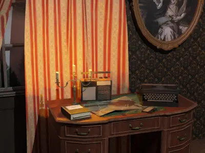 Victorian Painting Low-poly 3D model