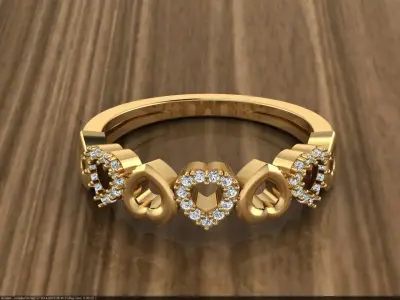 Diamond Jewelry Ring 3D print model 18