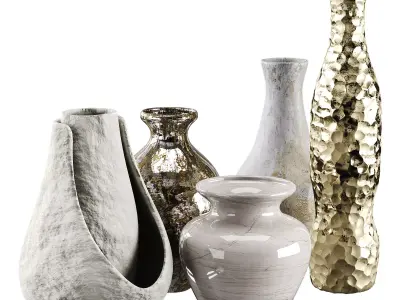 Vase decor Low-poly 3D model 7