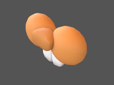 Rabbit Nose v1 003 Low-poly 3D model