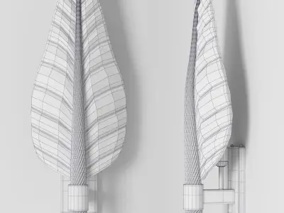 Chairish Large Scale Murano Glass Leaf sconce 3D model