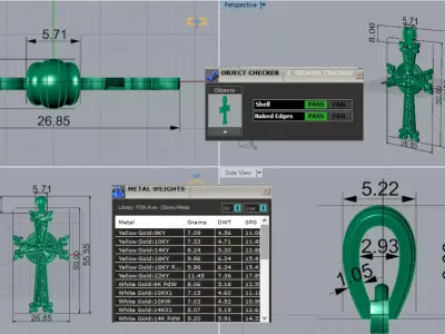 gold Cross design stl 3dm Pendant Model gp0477 3D print model