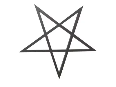 Inverted Pentagram Symbol v1 001 Low-poly 3D model