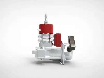 Engine Motor single piston 3D model