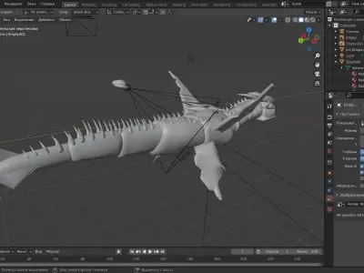 Dragon shark Low-poly 3D model