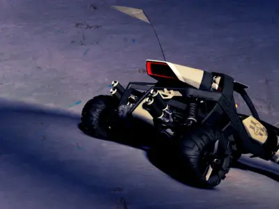 FIRE BUGGY Low-poly 3D model