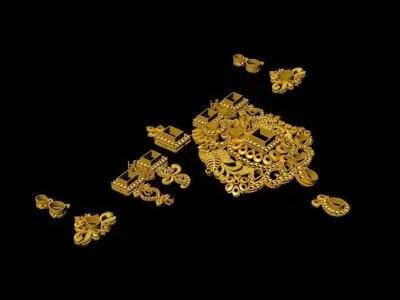 peacock Necklace design 3D print model