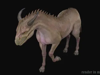 Horse creature Low-poly 3D model