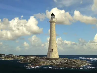 Skerryvore Lighthouse - simple version Low-poly 3D model