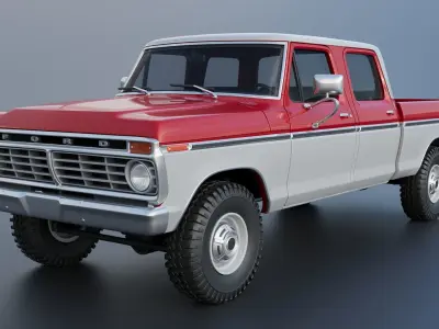 F-250 Crew Cab 1974 3D print model