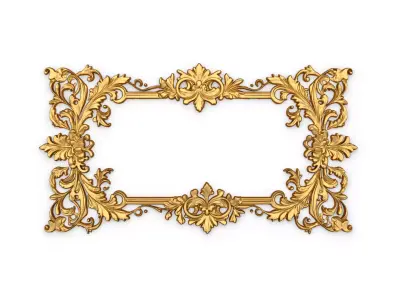 Plaster decorative frame ornament 03 3D model