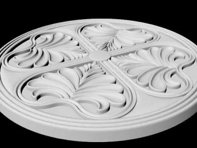 Central decor ornament for furniture 3D model 496
