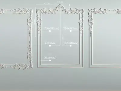  Low polygon cnc and decorative panel Low-poly 3D model