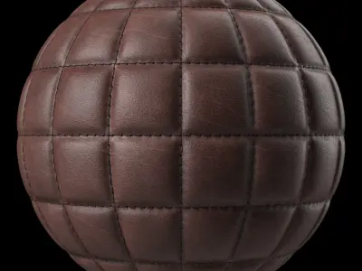 Leather Materials 37- Stitched Leather - Sbsar Pbr 4k Seamless Texture
