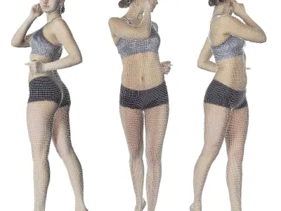 Female sport 07 Low-poly 3D model