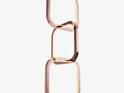 Modern Linked Ring Pendant Light 3D model