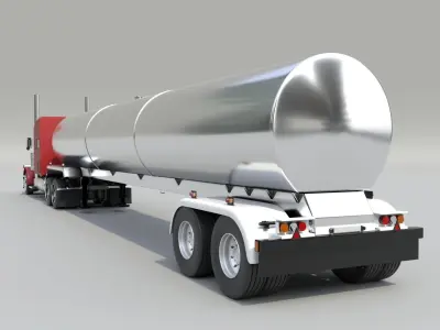 Red Peterbilt 389 truck at lowa 80 truck stop 3D model