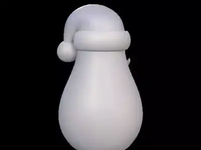 Minimalist Santa Claus Statue 3D model