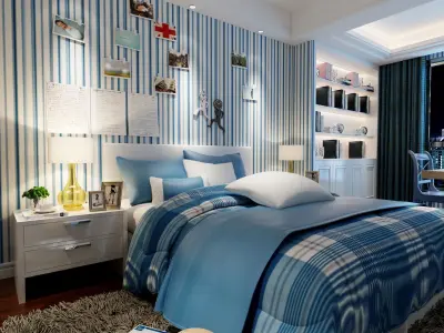 Light luxury children room 3D model