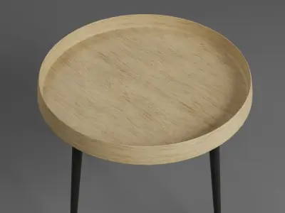 Wooden Coffee Table Low-poly 3D model